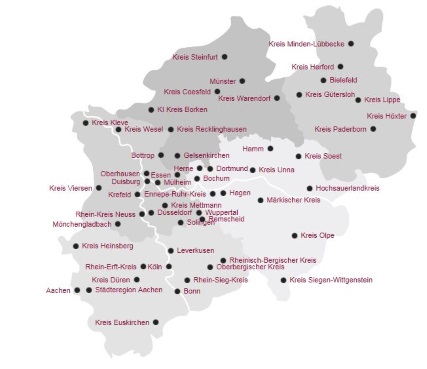 Übersicht aller Kommunalen Integrationszentren in NRW