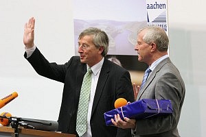 Jean-Claude Junker mit dem Rektor der RWTH Aachen Burkhard Rauhut, (c) Stadt Aachen / Helmut Rüland
