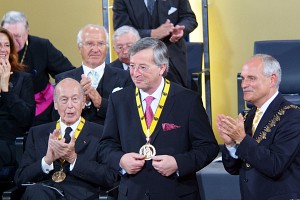 Karlspreisträger Jean-Claude Juncker mit Oberbürgermeister Dr. Jürgen Linden, (c) Stadt Aachen, Andreas Herrmann