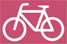 weißes Fahrradsymbol auf grauem Hintergrund