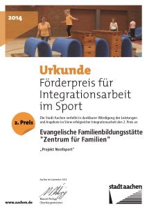 Urkunde Förderpreis